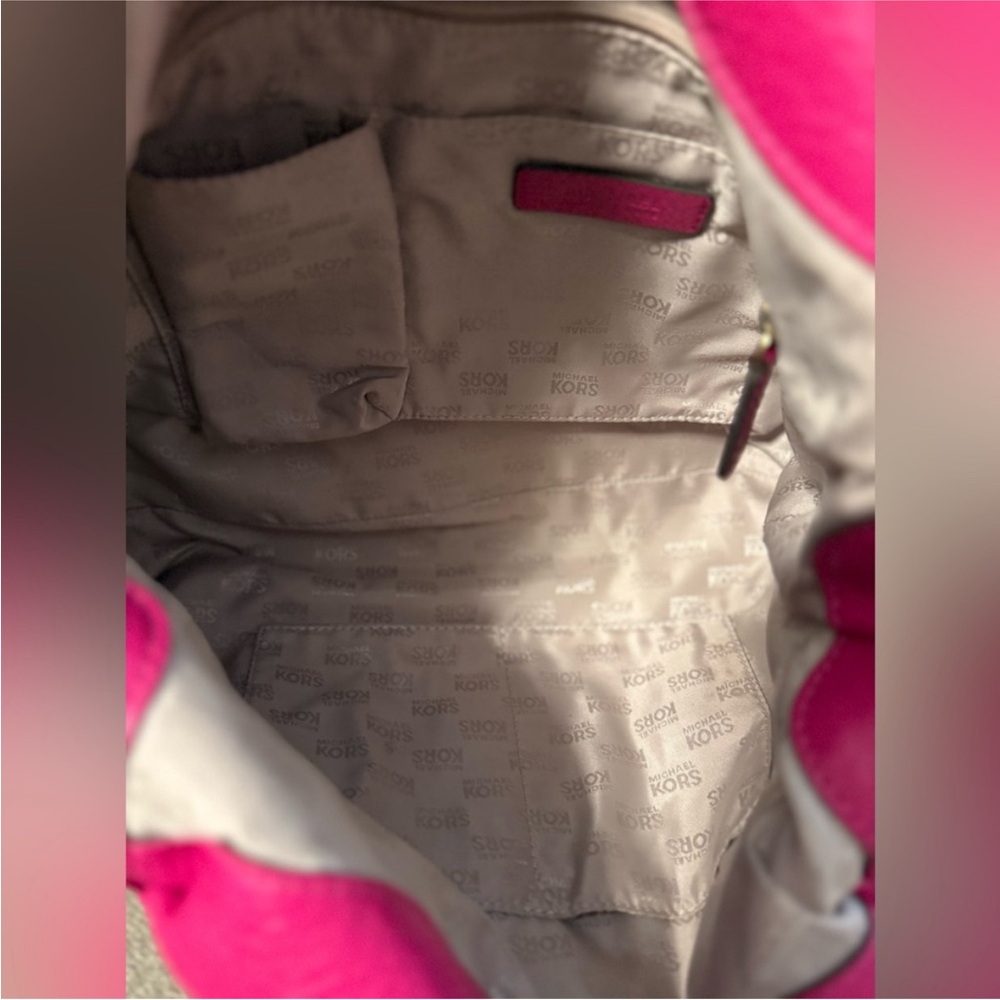 Michael Kors Fuchsia Leather Hobo Bag - Picture 14 of 17
